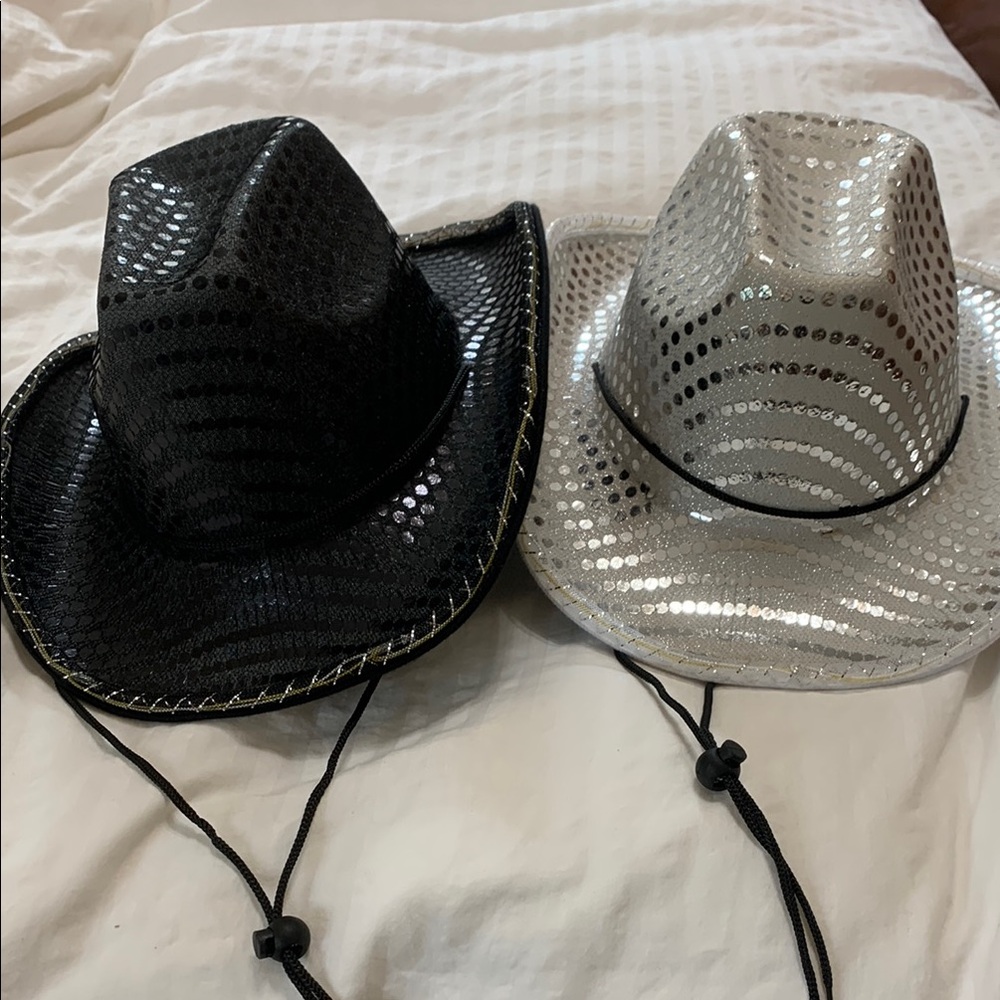 Amazon Black and Silver Sequin Cowboy Hats
